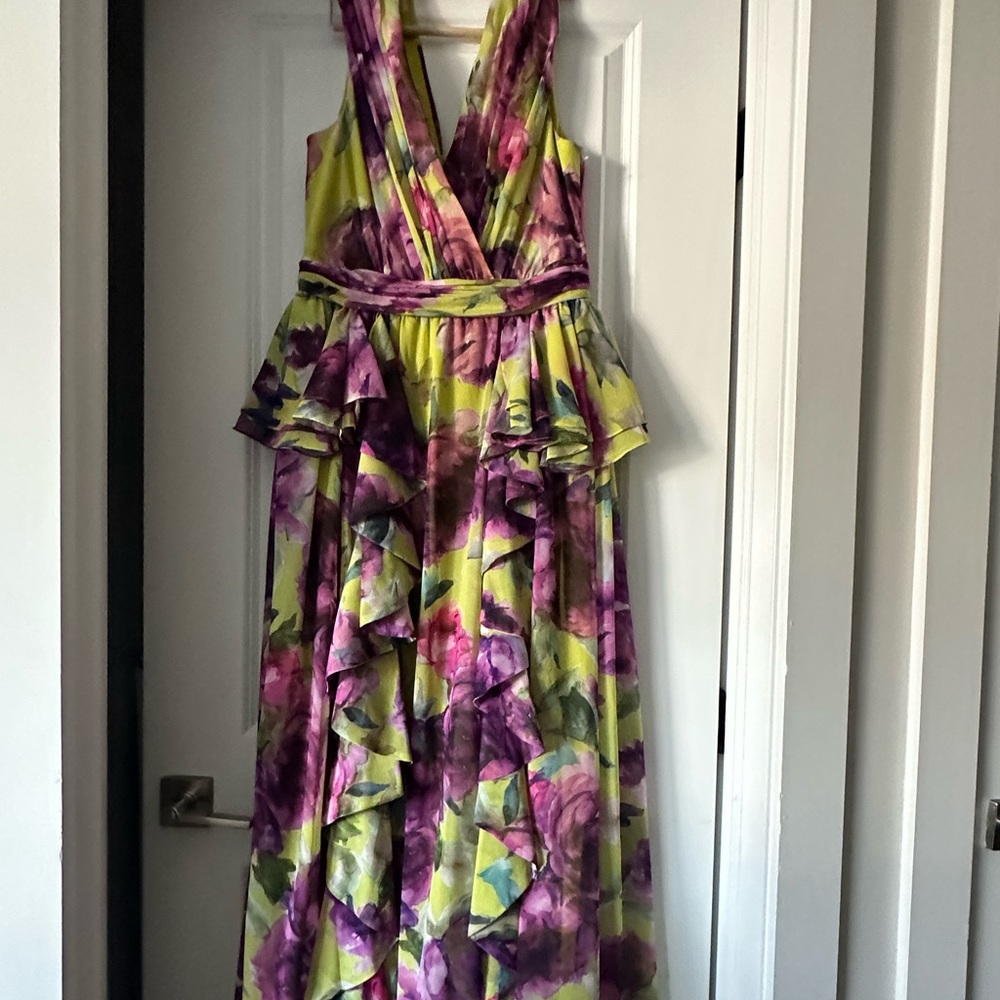 badgley mischka floral dress size 12